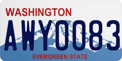 WA license plate AWY0083