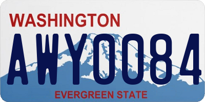 WA license plate AWY0084