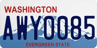WA license plate AWY0085