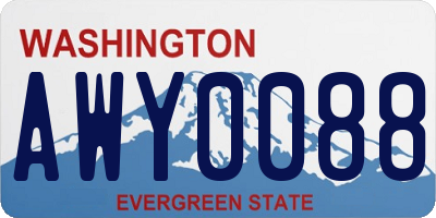 WA license plate AWY0088