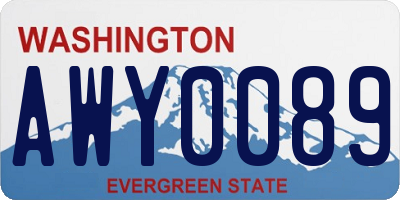 WA license plate AWY0089