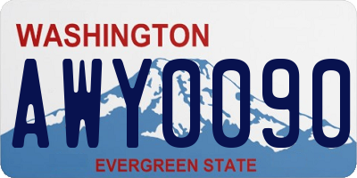 WA license plate AWY0090