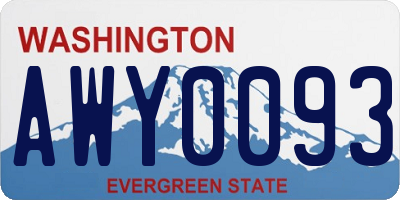 WA license plate AWY0093