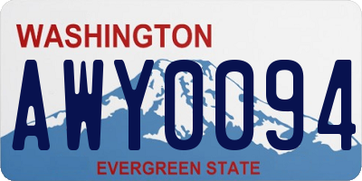 WA license plate AWY0094