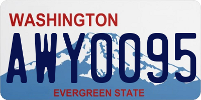 WA license plate AWY0095
