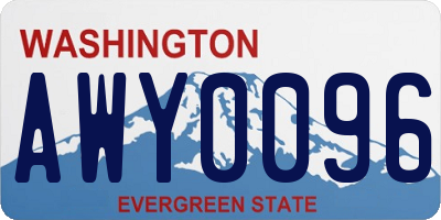 WA license plate AWY0096