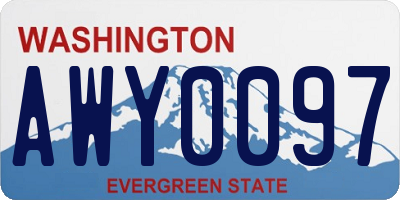 WA license plate AWY0097