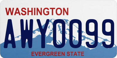 WA license plate AWY0099