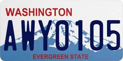 WA license plate AWY0105