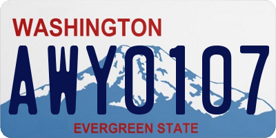 WA license plate AWY0107