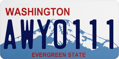 WA license plate AWY0111