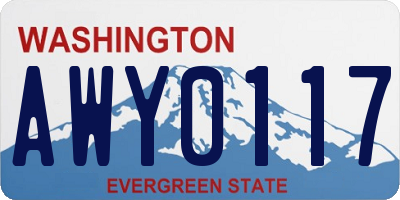 WA license plate AWY0117