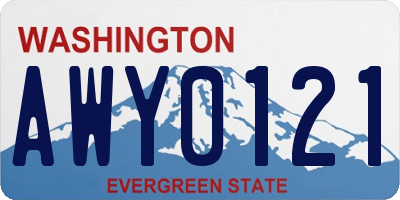 WA license plate AWY0121