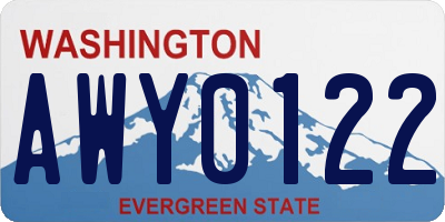 WA license plate AWY0122