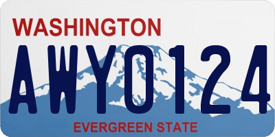 WA license plate AWY0124