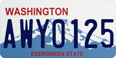 WA license plate AWY0125