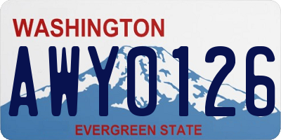 WA license plate AWY0126