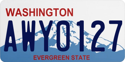 WA license plate AWY0127
