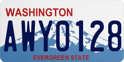 WA license plate AWY0128