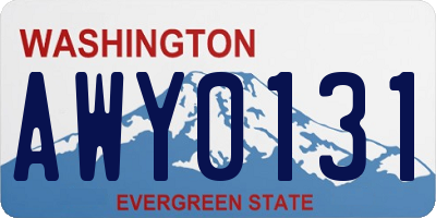WA license plate AWY0131