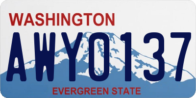 WA license plate AWY0137
