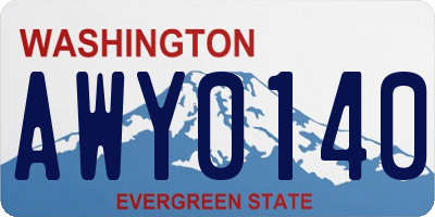 WA license plate AWY0140