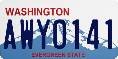 WA license plate AWY0141