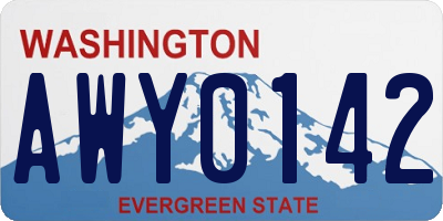 WA license plate AWY0142