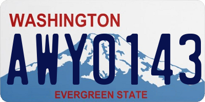 WA license plate AWY0143