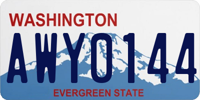 WA license plate AWY0144