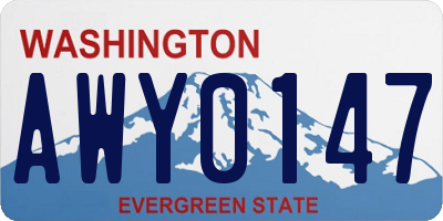 WA license plate AWY0147