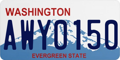WA license plate AWY0150