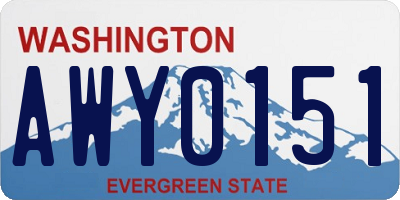 WA license plate AWY0151