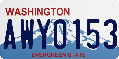 WA license plate AWY0153