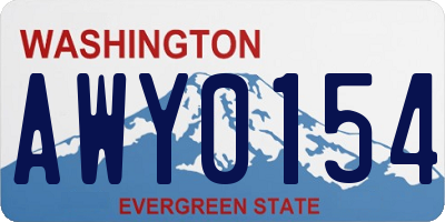 WA license plate AWY0154