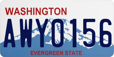 WA license plate AWY0156