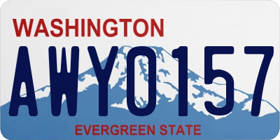 WA license plate AWY0157