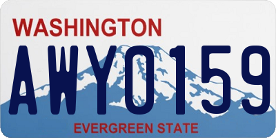 WA license plate AWY0159