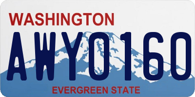 WA license plate AWY0160