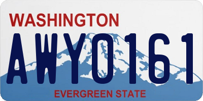 WA license plate AWY0161
