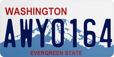 WA license plate AWY0164