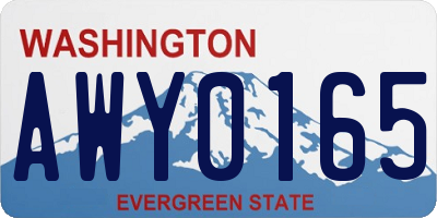 WA license plate AWY0165
