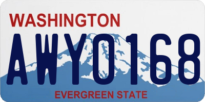 WA license plate AWY0168