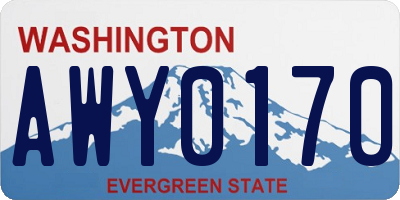 WA license plate AWY0170