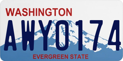 WA license plate AWY0174