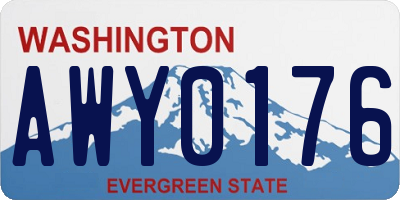 WA license plate AWY0176