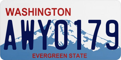 WA license plate AWY0179