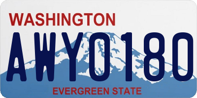 WA license plate AWY0180