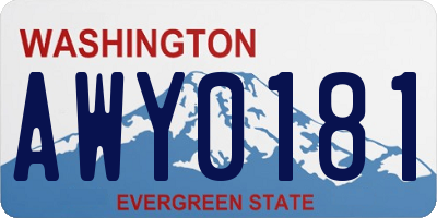 WA license plate AWY0181