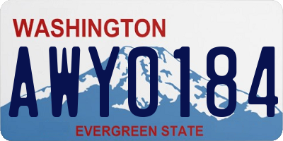 WA license plate AWY0184